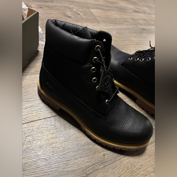 Timberland Premium Waterproof Boot Black Full Grain Mens 13 TB 0A2GFR 001 - Picture 8 of 12